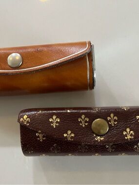 Two Italian Leather Lipstick Holders